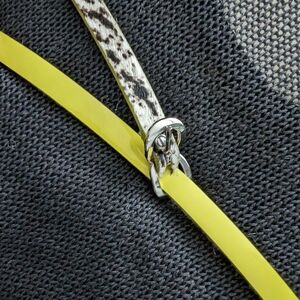 CLUB MONACO Animal Print Patent Leather Reversible Belt XS